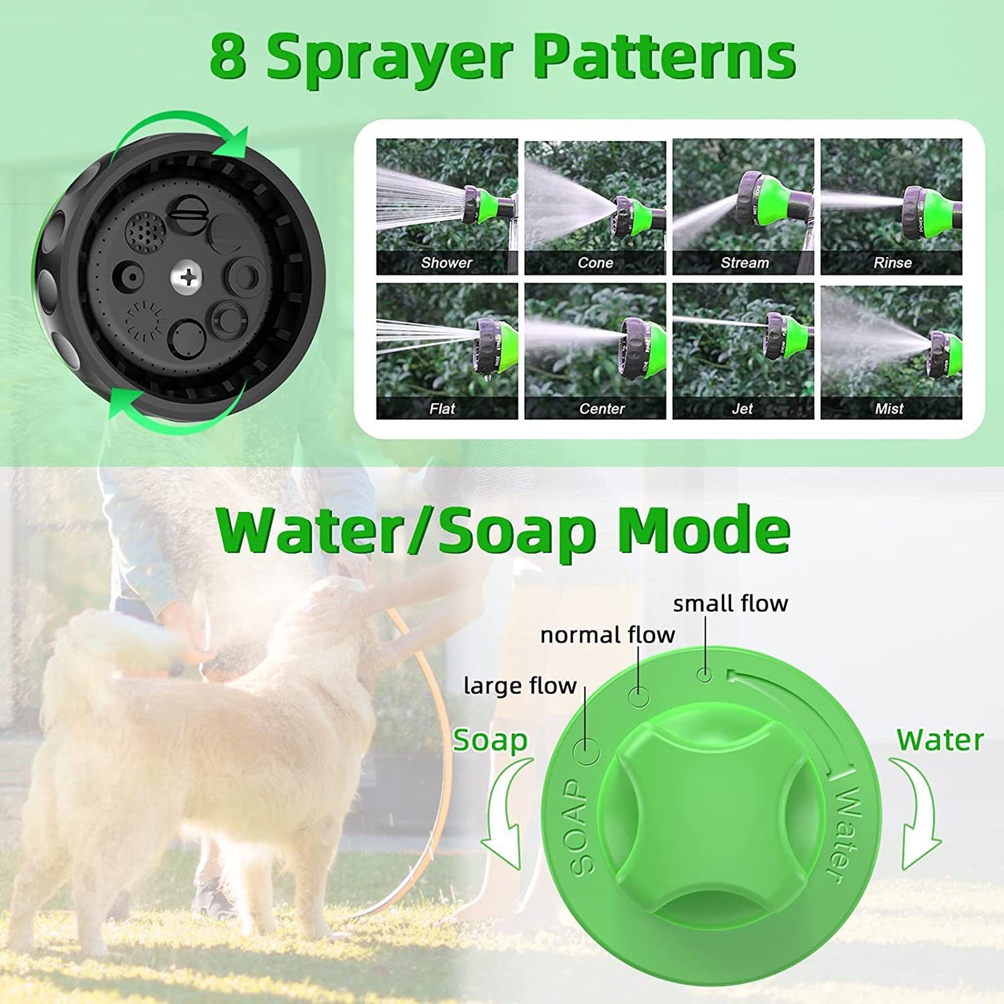 Outdoor dog wash hose attachment