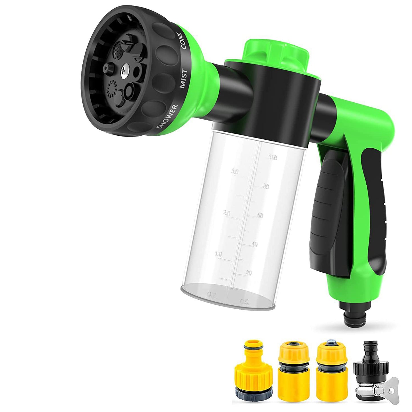 Outdoor dog wash hose attachment