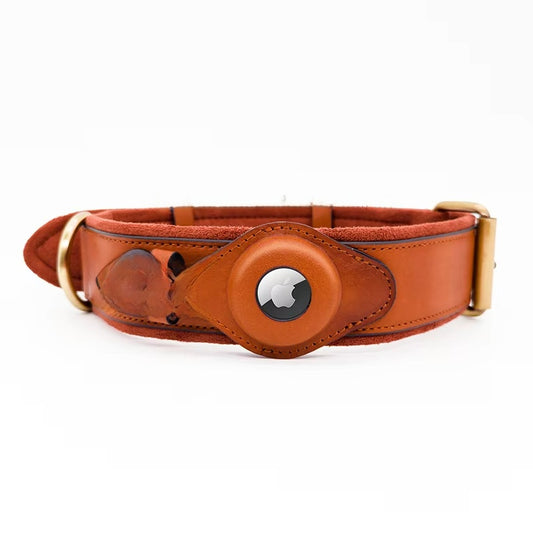 Pet Dog AirTag Leather Collar Holder
