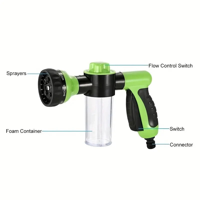 Outdoor dog wash hose attachment